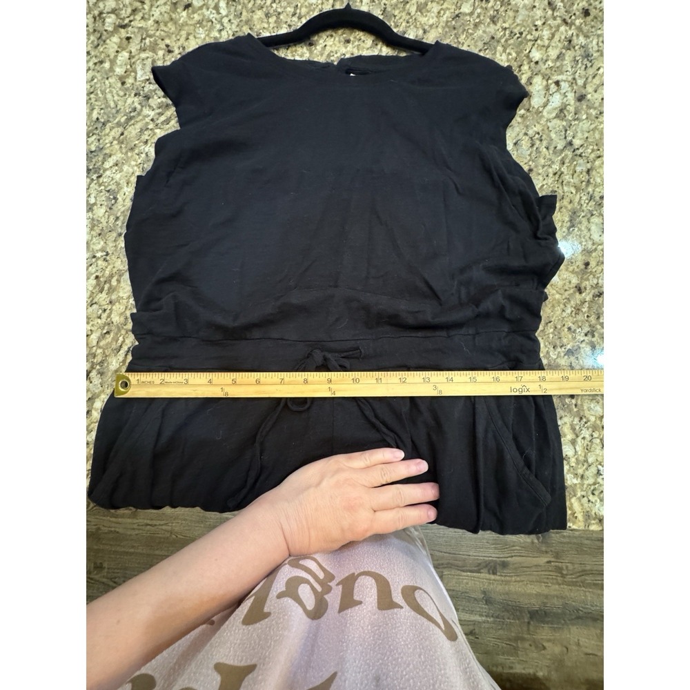 Pact Black Organic Cotton All Day Easy Boho Resort Overall Jumpsuit Size Large - Picture 7 of 9